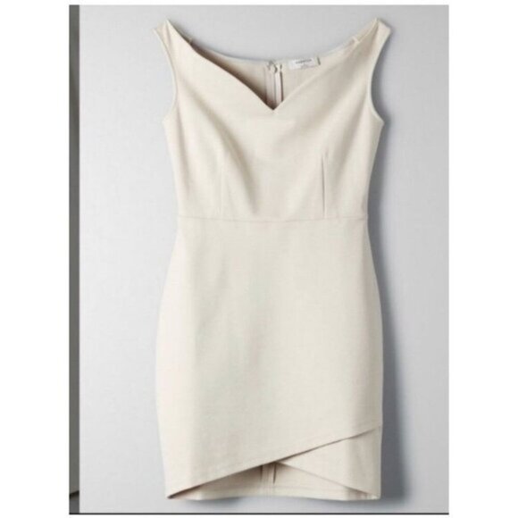 Babaton Sz 2 Dress Sleeveless ONYX Mini Off Shoulder Bodycon Classic Minimalist - Picture 1 of 9